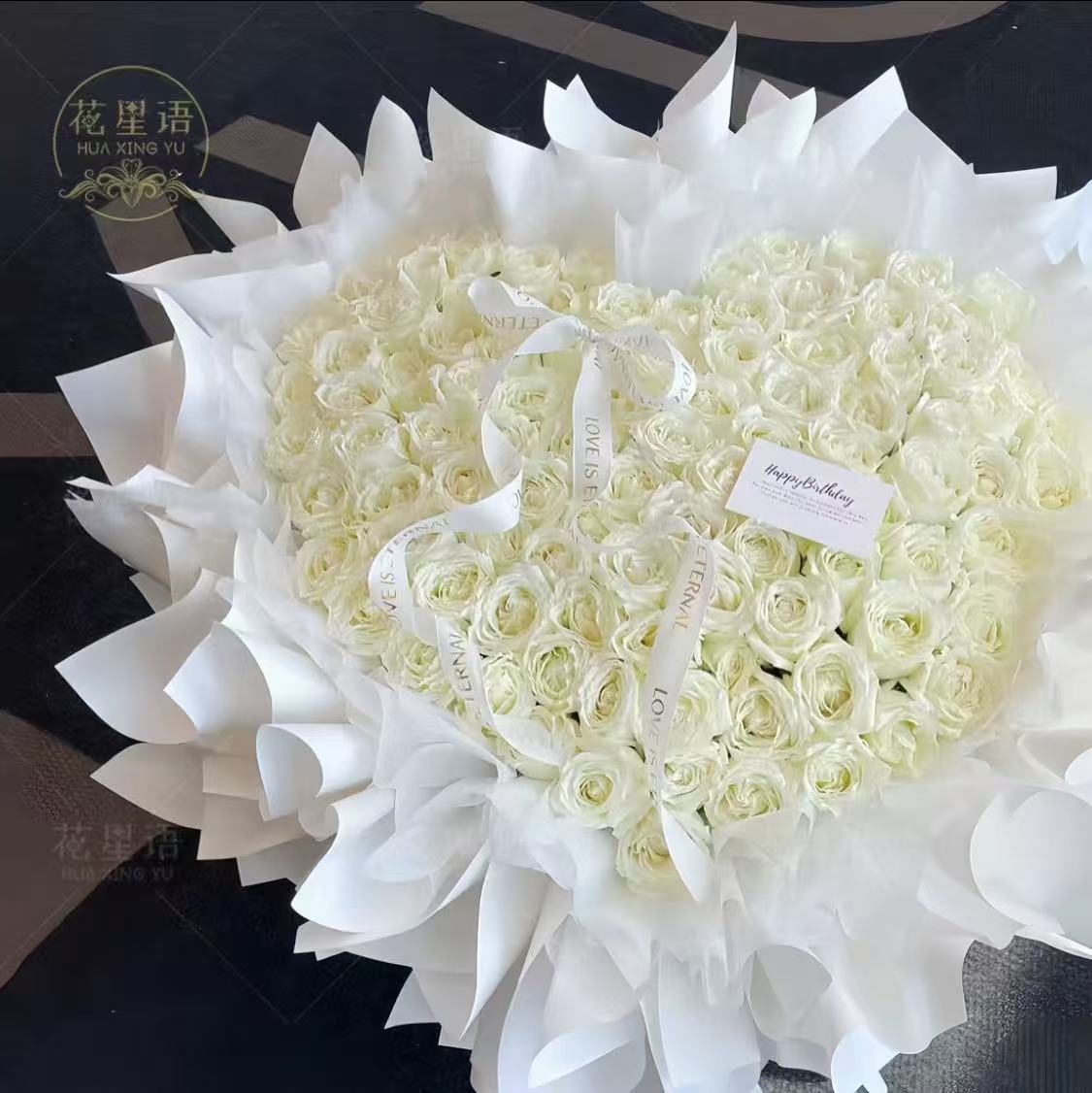 99朵白玫瑰送女朋友对象表白生日鲜花