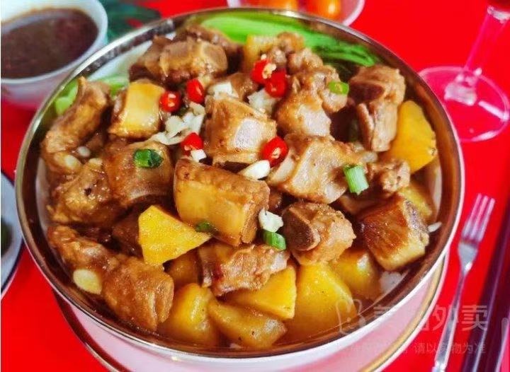 香汁杏鲍菇排骨饭+花旗参乌鸡汤